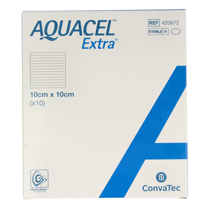 Aquacel Extra verband hydrofiber + versterking10 x 10cm 10.00 Stuks