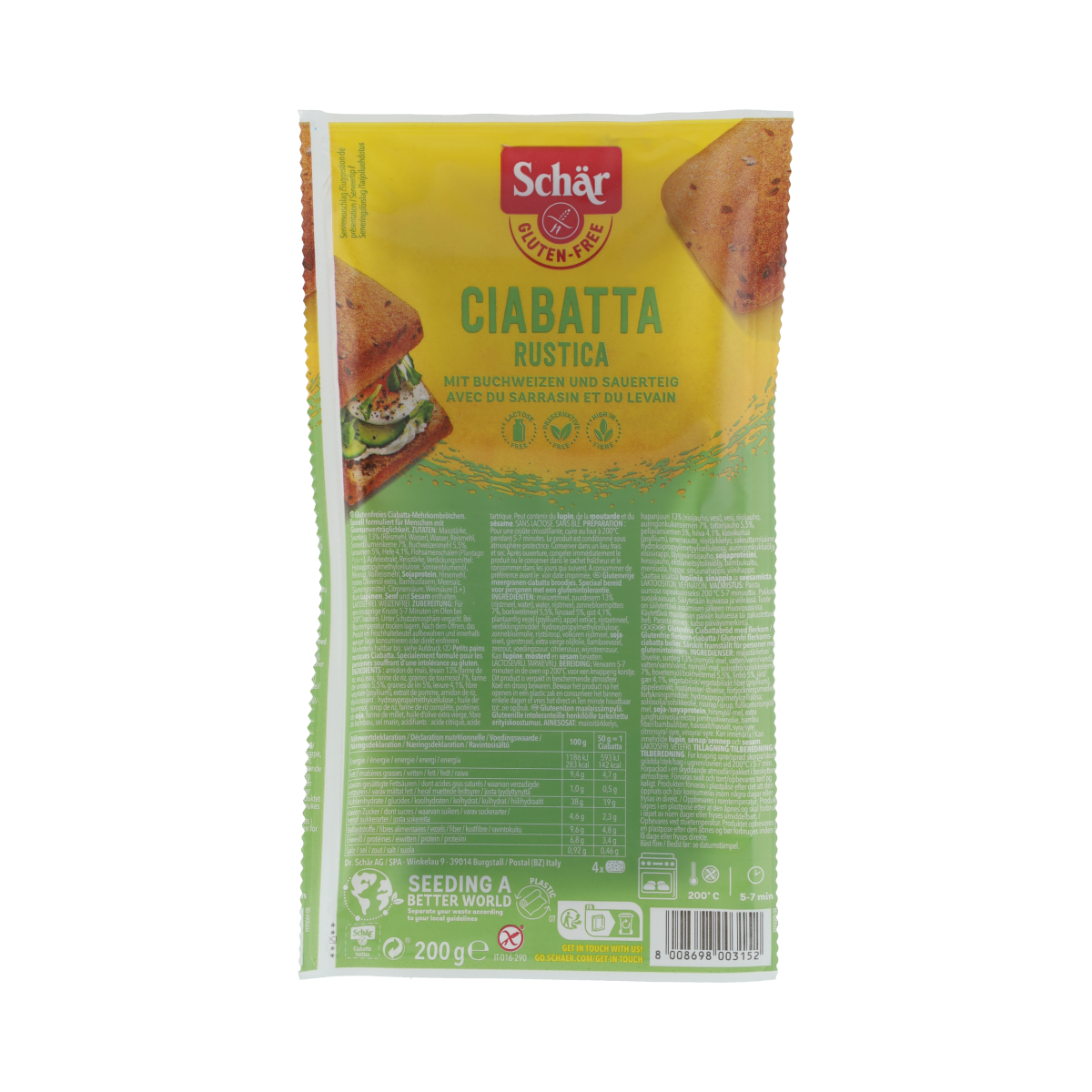 Schar Ciabatta rustica glutenvrij 4.00 Stuks