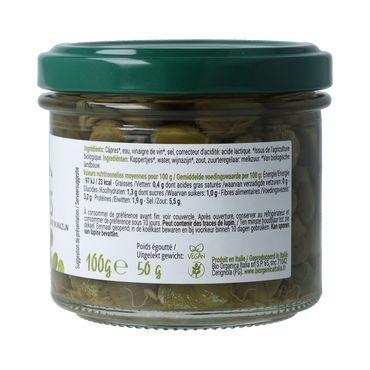 Bio Organica  Kappertjes in azijn bio 100.00 Gram