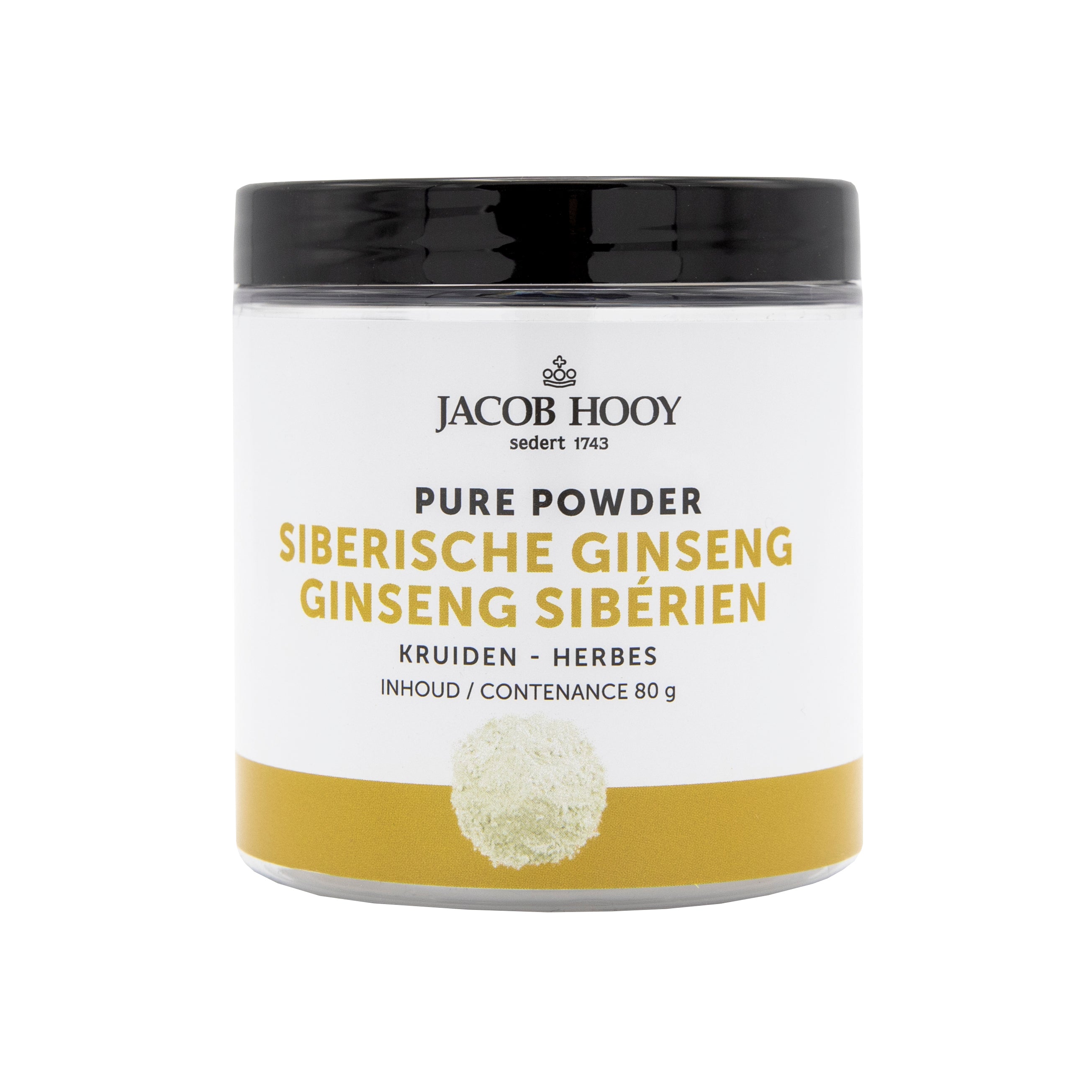 Jacob Hooy Pure Powder Siberische ginseng 80.00 Gram