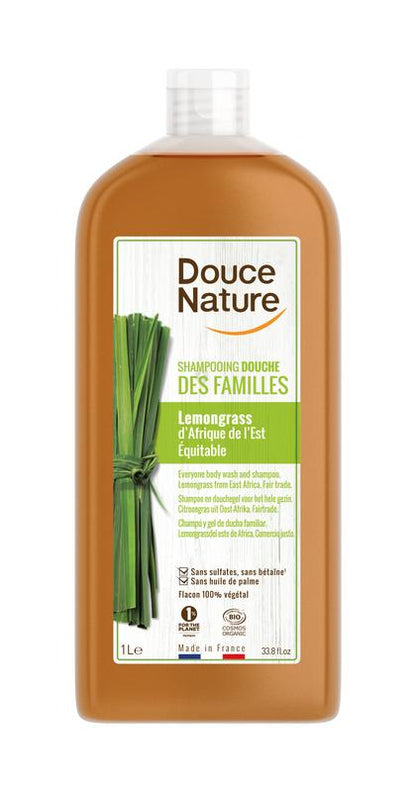 Douce Nature Douchegel & shampoo familie lemongrass bio 1.00 Liter