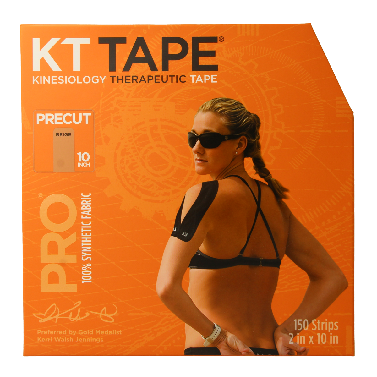 KT Tape Jumbo pro roll 38 meter 150 strips beige precut 1.00 Stuks