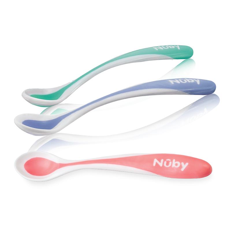 Nuby Warmtegevoelige lepel met zachte rand 4.00 Stuks
