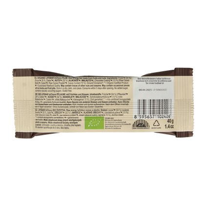 Lifefood Lifebar Inchoco pruimen bio raw 40.00 Gram