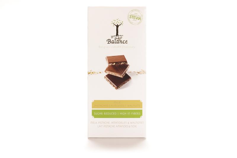 Balance Choco stevia tablet melk pistache 85.00 Gram