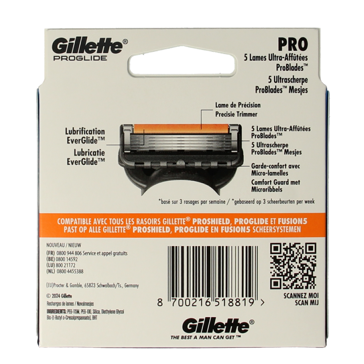 Gillette Proglide manual blades 8.00 Stuks