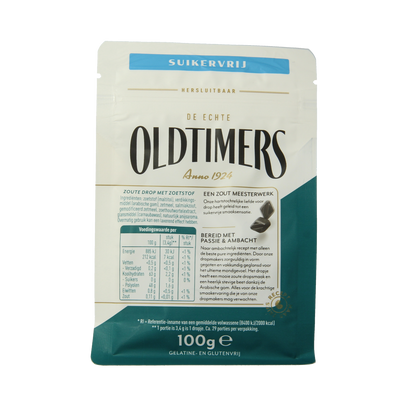 Oldtimers Zoute puntjes suikervrij 100.00 Gram