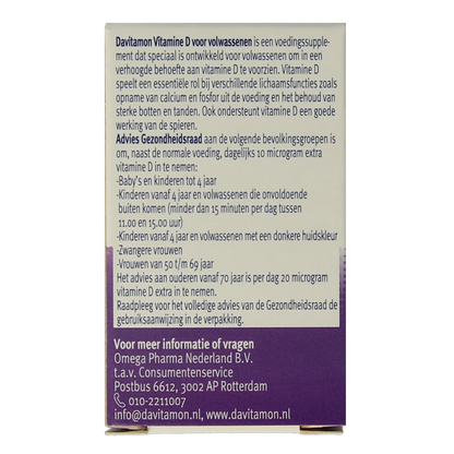 Davitamon Vitamine D volwassenen smelttablet 75.00 Tabletten