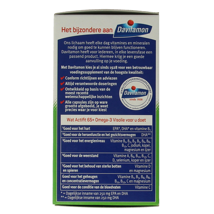 Davitamon Actifit 65+ omega 3 80.00 Capsules