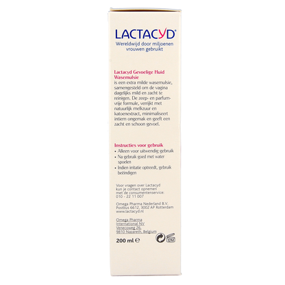 Lactacyd Wasemulsie gevoelige huid 200.00 Milliliter