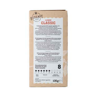 Biocafe Koffiecapsules Lungo bio 20.00 Stuks