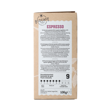 Biocafe Koffiecapcules espresso 20.00 Stuks