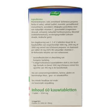 A Vogel Echinaforce kauwtablet sterk + vitamine C 60.00 Kauwtabletten