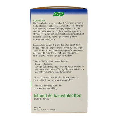 A Vogel Echinaforce kauwtablet sterk + vitamine C 60.00 Kauwtabletten