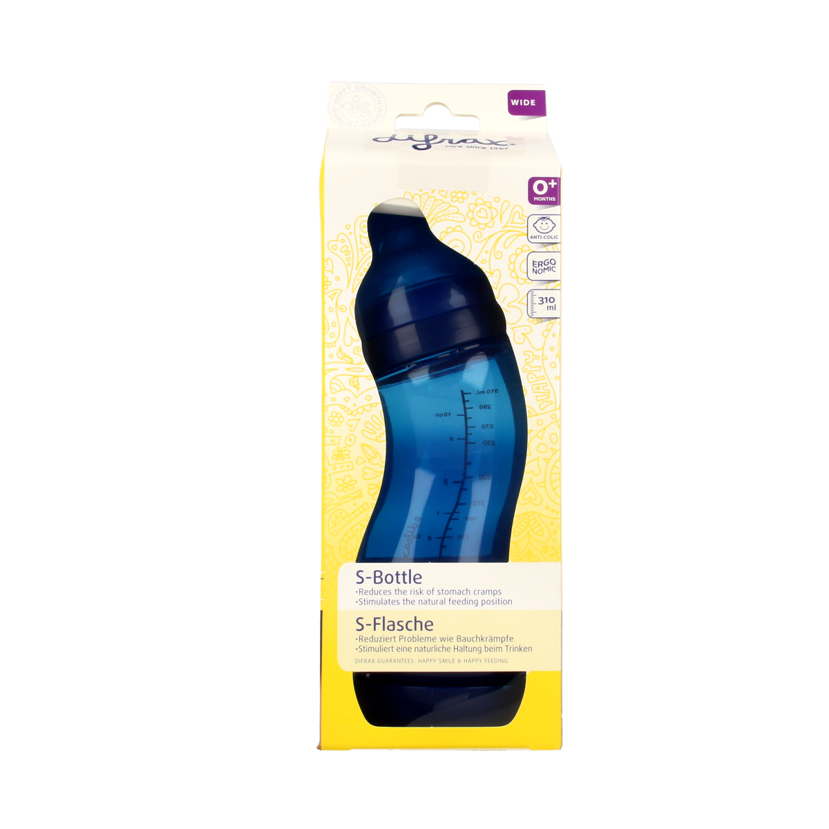 Difrax S-fles breed 310ml assorti 1.00 Stuks