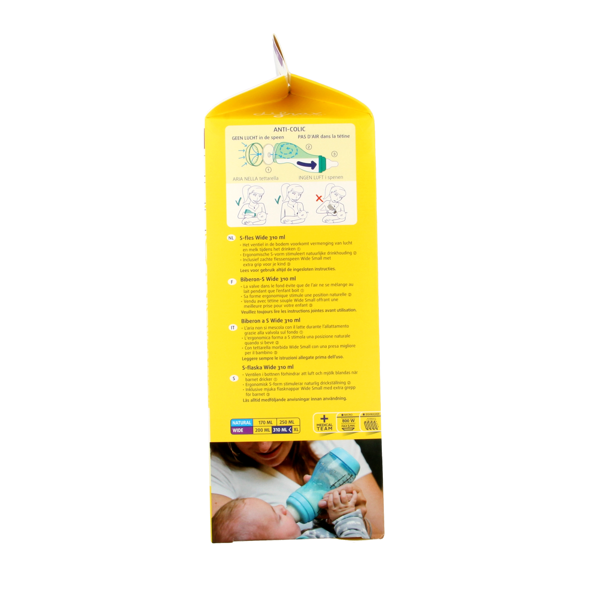 Difrax S-fles breed 310ml assorti 1.00 Stuks