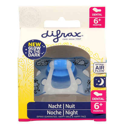 Difrax Fopspeen dental 6+ maanden glow in the dark 1.00 Stuks
