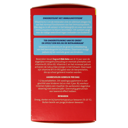 Dagravit Kids extra 6 - 12 jaar 60.00 Kauwtabletten