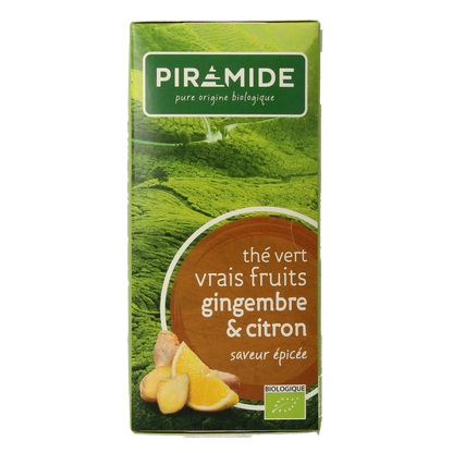 Piramide Groene thee met gember en citroen bio 20.00 Zakjes