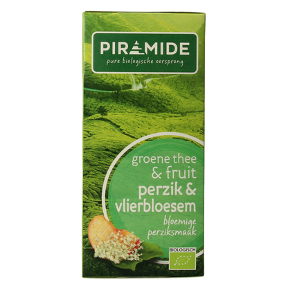 Piramide Groene thee perzik vlierbloesem bio 20.00 Zakjes