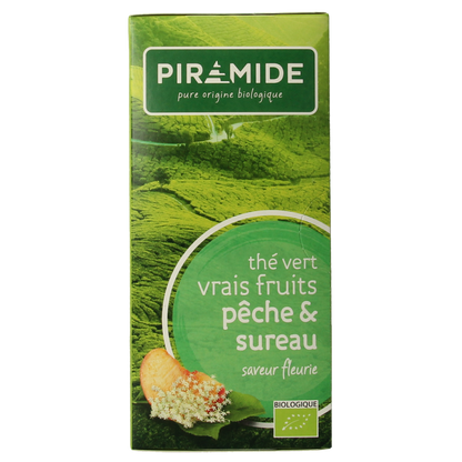 Piramide Groene thee perzik vlierbloesem bio 20.00 Zakjes