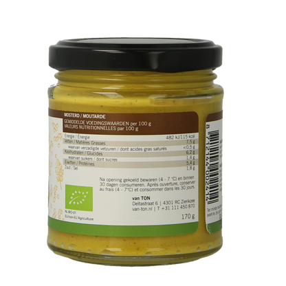 Van Ton Mosterd fijn bio 170.00 Gram