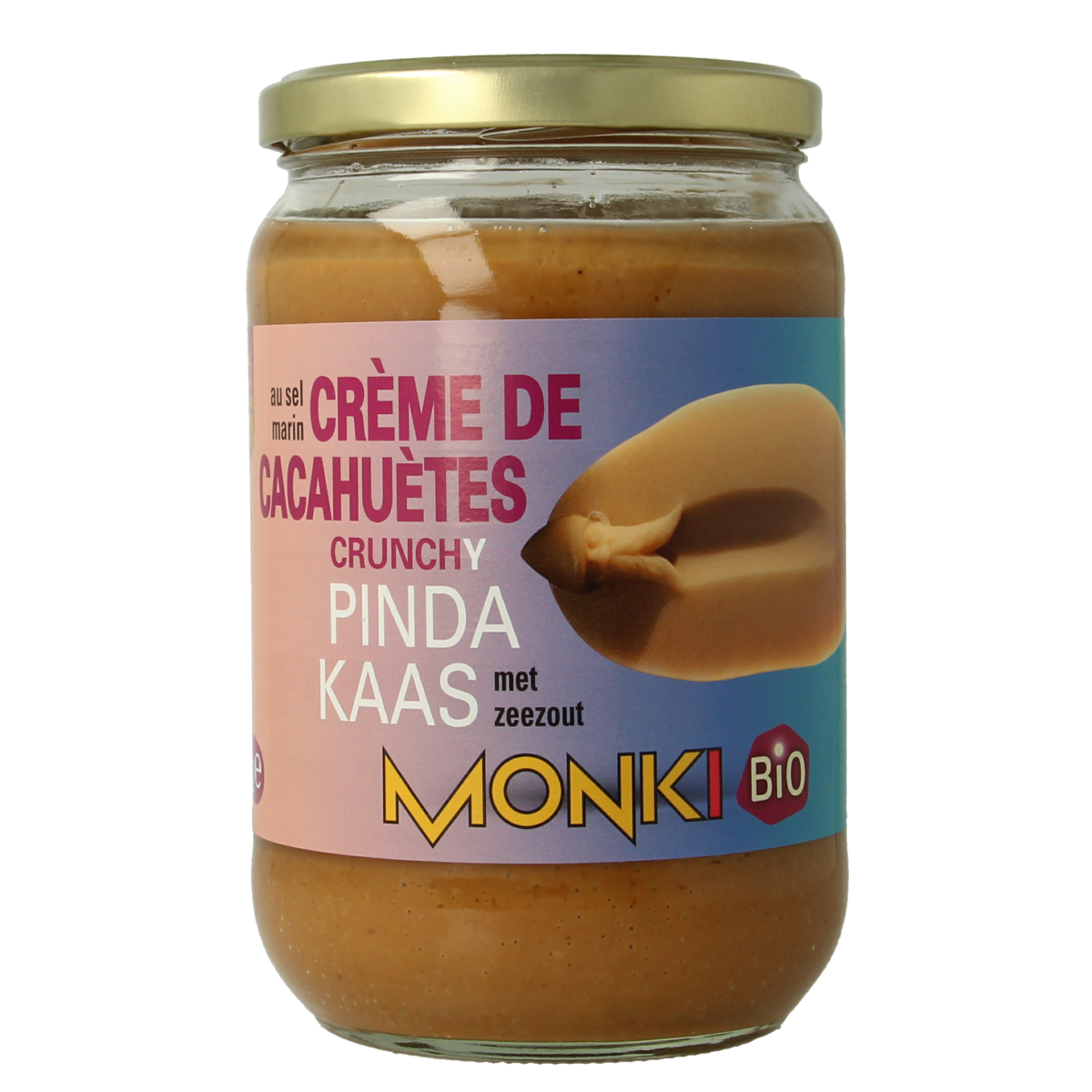 Monki Pindakaas crunchy met zout eko bio 650.00 Gram