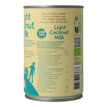 TerraSana Kokosmelk light vet bio 400.00 Milliliter