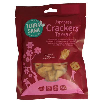 TerraSana Japanse bruine rijstcrackers eko 60.00 Gram