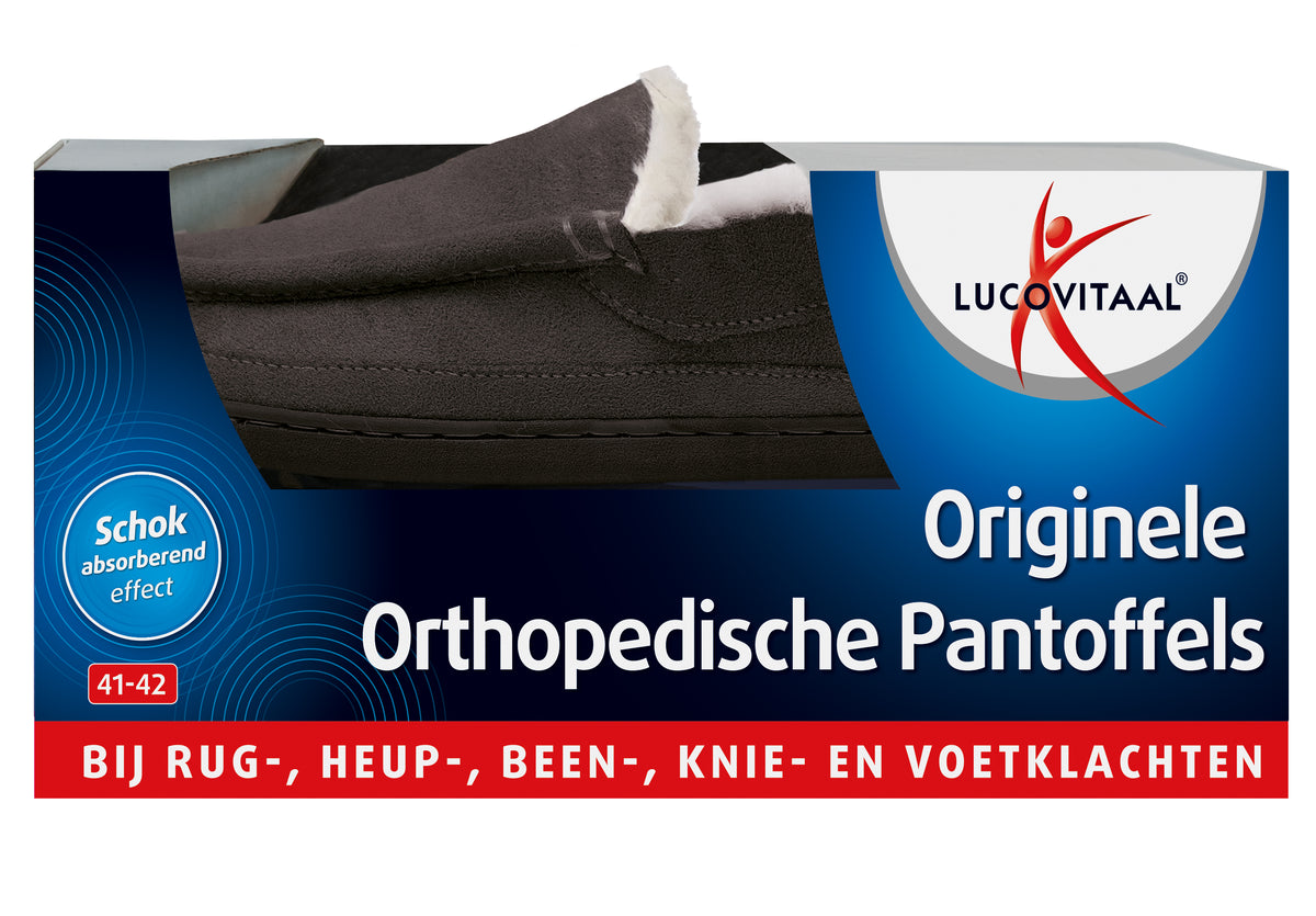 Lucovitaal Orthopedische pantoffels antraciet maat 41-42 1.00 Paar