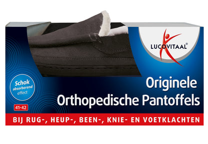 Lucovitaal Orthopedische pantoffels antraciet maat 41-42 1.00 Paar