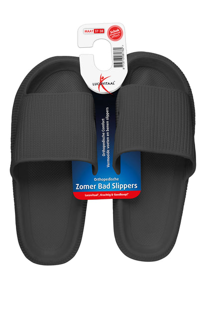 Lucovitaal Orthopedische badslipper 37-38 zwart 1.00 Paar
