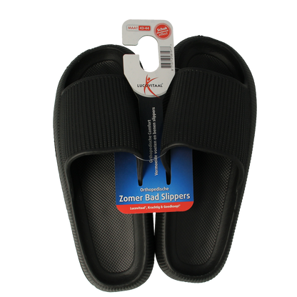 Lucovitaal Orthopedische badslipper 43-44 zwart 1.00 Paar