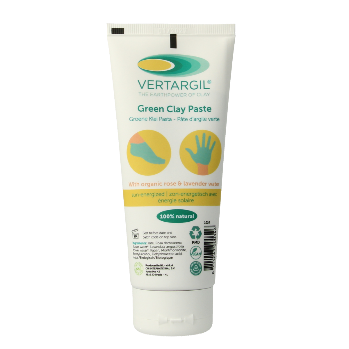 Vertargil Groene klei pasta in tube 100.00 Milliliter
