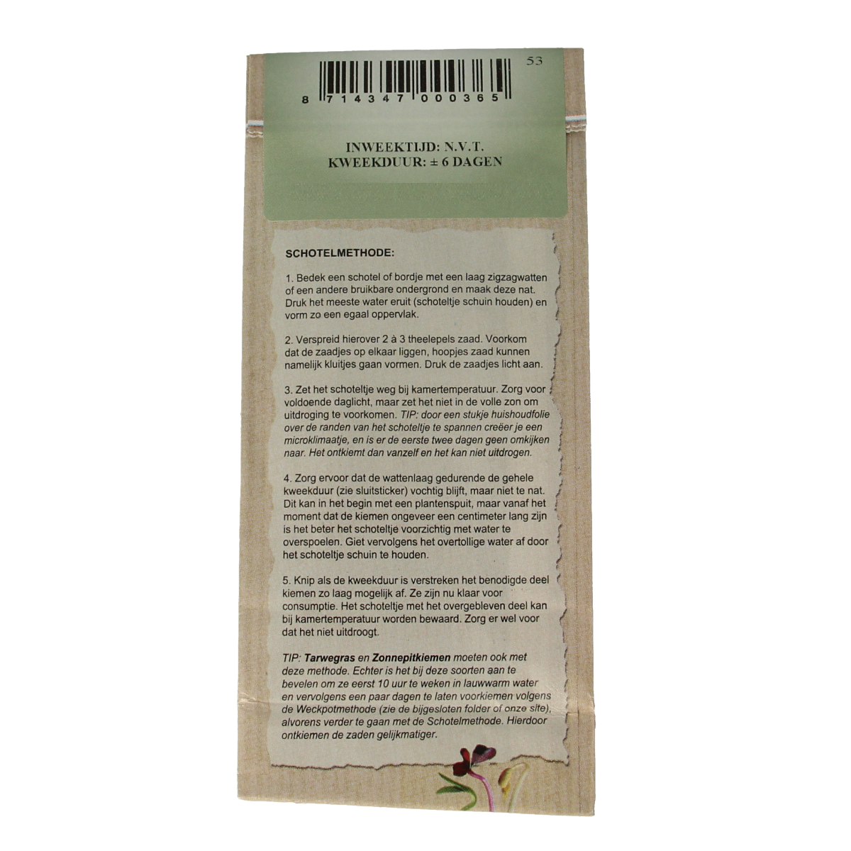 Peuleschil Tuinkerszaad bio 135.00 Gram