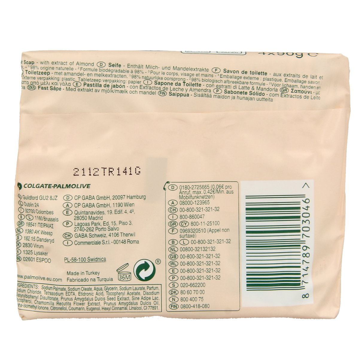 Palmolive Zeep sensitive almond 90 gram 4.00 Stuks