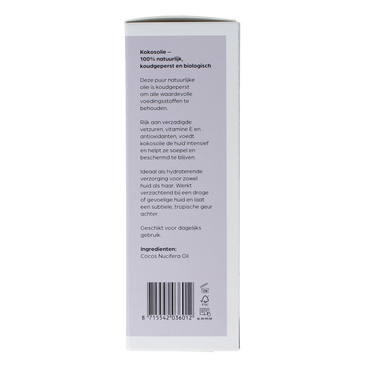 Volatile Kokos koudgeperst basisolie bio glazen fles 100.00 Milliliter