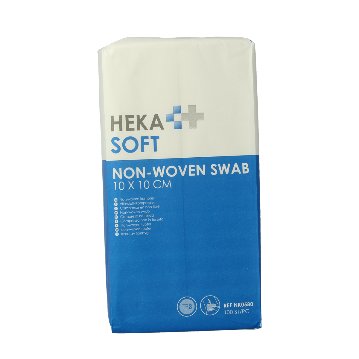 Heka Soft Non-woven kompres 10 x 10cm niet steriel 8 lagen 100.00 Stuks