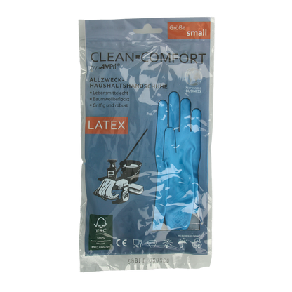 CLEAN-COMFORT Huishoudhandschoen blauw maat S 1.00 Paar