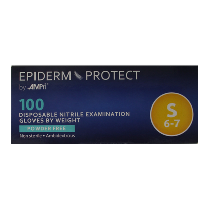 Epiderm Protect Nitriel onderzoekhandschoen poedervrij S blauw 100.00 Stuks