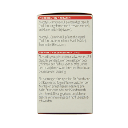 Vitals Acetyl-L-Carnitine 500mg 60.00 Vegetarische capsules
