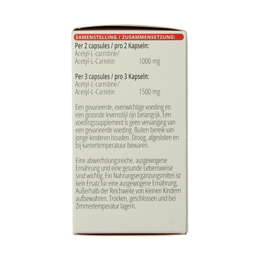 Vitals Acetyl-L-Carnitine 500mg 60.00 Vegetarische capsules