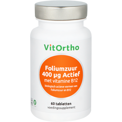 VitOrtho Foliumzuur 400 mcg met vitamine B12 60.00 Tabletten
