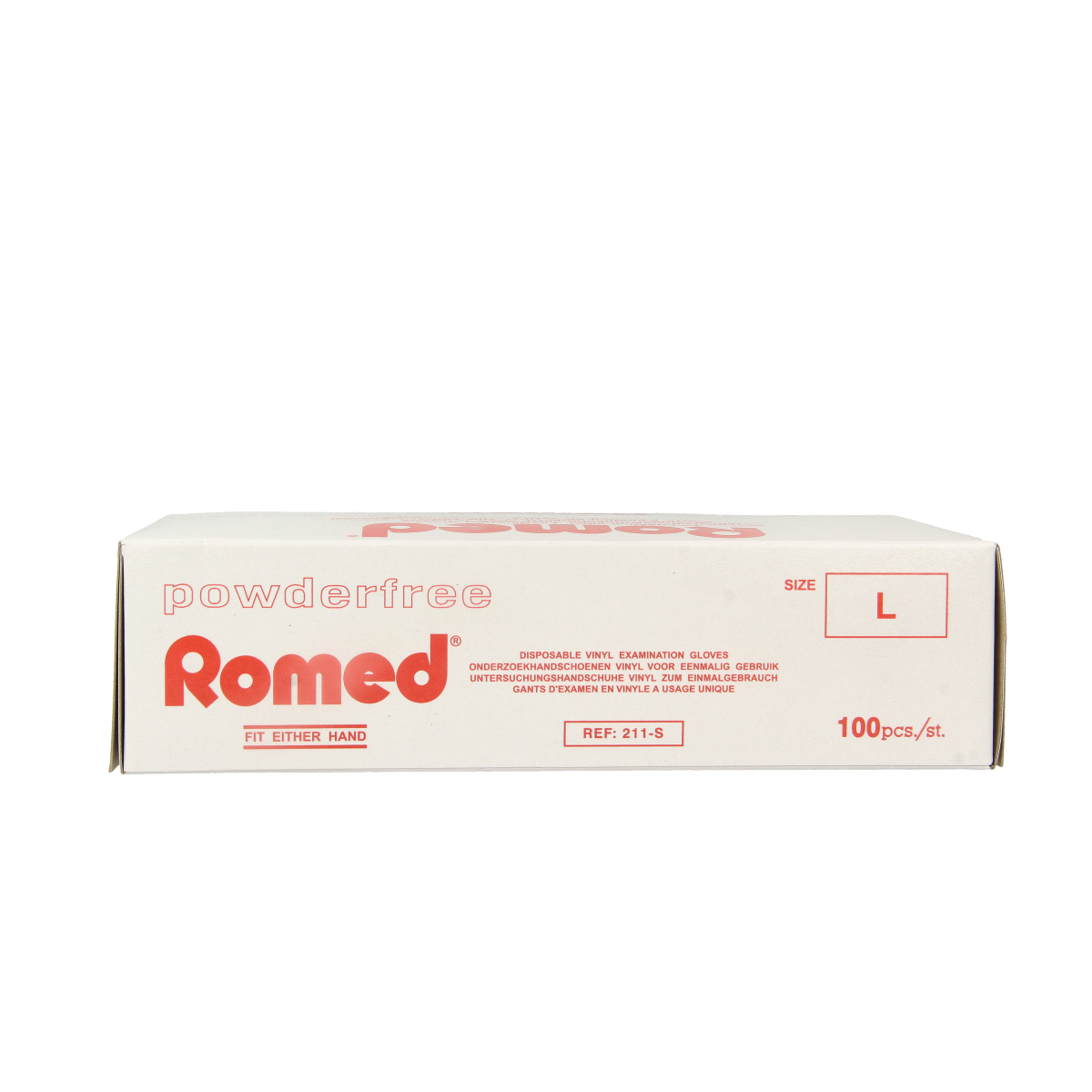 Romed Vinyl handschoen niet steriel poedervrij L 100.00 Stuks