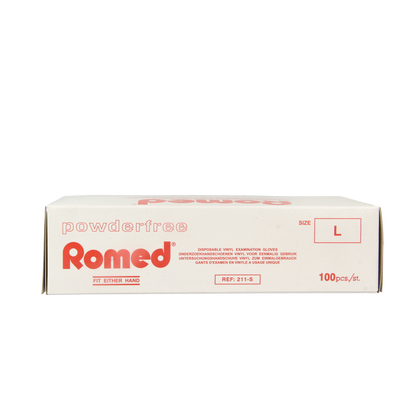 Romed Vinyl handschoen niet steriel poedervrij L 100.00 Stuks
