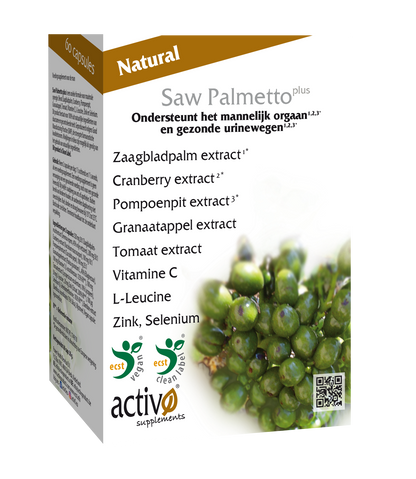 Activo Saw palmetto plus 60.00 Vegetarische capsules