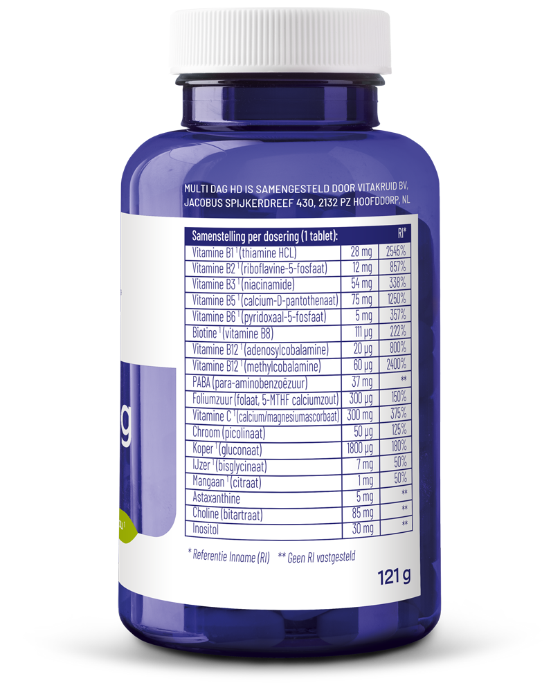 Vitakruid Multi Dag HD 100% Vegan 90.00 Tabletten