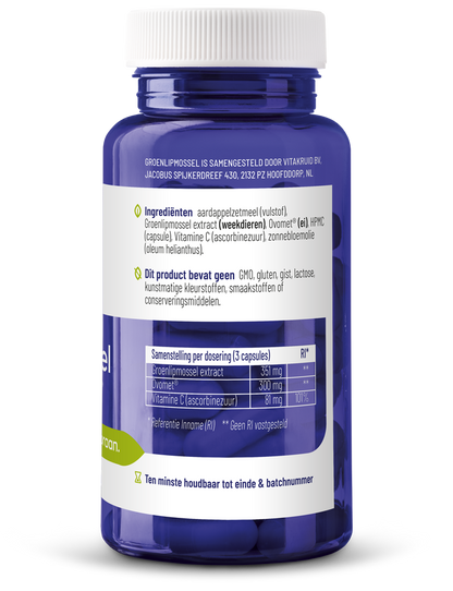 Vitakruid Groenlipmossel extract & Ovomet Eierschaalmembraam 90.00 Capsules