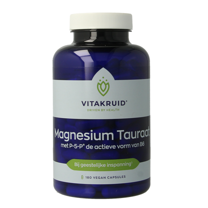 Vitakruid Magnesium Tauraat met Vitamine B6 (P-5-P) 180.00 Vegetarische capsules