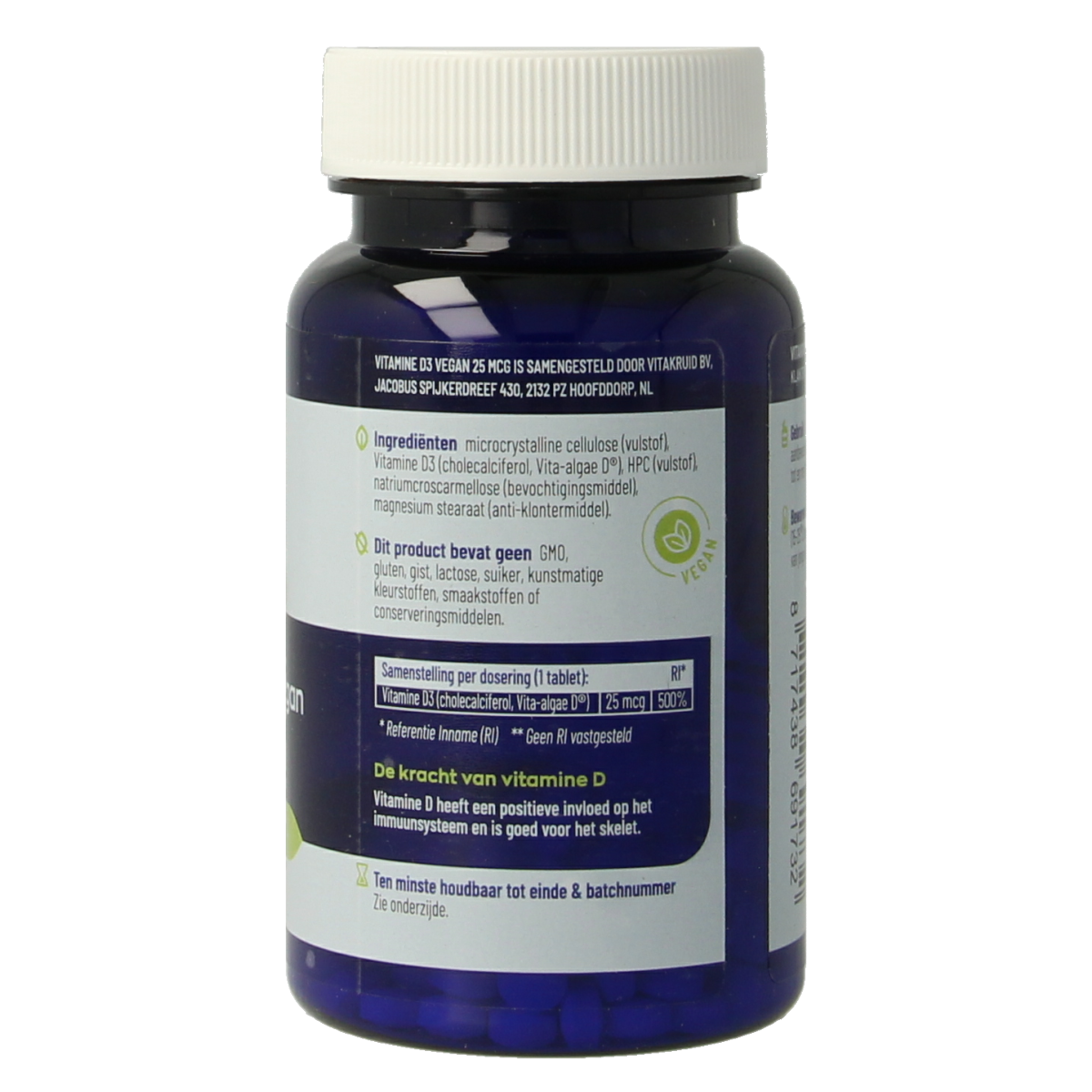 Vitakruid Vitamine D3 Vegan 25 mcg / 1000 IE 120.00 Tabletten